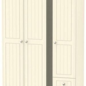 Vienna Cream 3 Door Tall Triple Wardrobe - RHF 2 Drawers