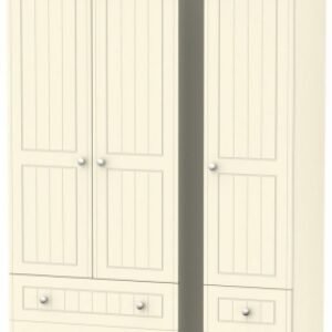 Vienna Cream 3 Door Triple Wardrobe - 4 Drawers