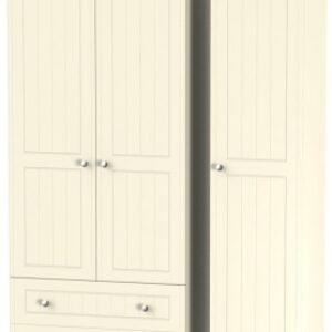 Vienna Cream 3 Door Triple Wardrobe - LHF 2 Drawers