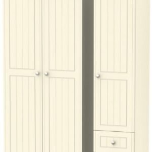 Vienna Cream 3 Door Triple Wardrobe - RHF 2 Drawers