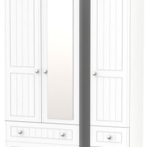 Vienna Porcelain 3 Door Combi Wardrobe - 1 Mirror