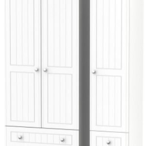 Vienna Porcelain 3 Door Tall Triple Wardrobe - 4 Drawers