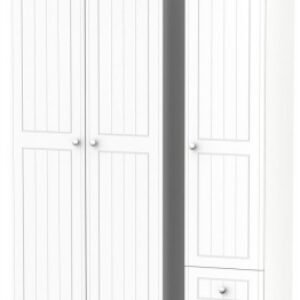 Vienna Porcelain 3 Door Tall Triple Wardrobe - RHF 2 Drawers