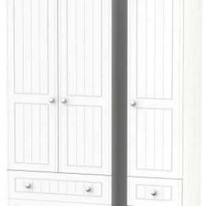 Vienna Porcelain 3 Door Triple Wardrobe - 4 Drawers