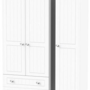 Vienna Porcelain 3 Door Triple Wardrobe - LHF 2 Drawers