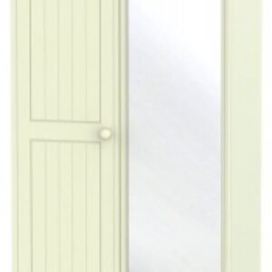 Warwick Cream 2 Door Tall Combi Wardrobe - 1 Mirror