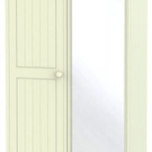 Warwick Cream 2 Door Tall Wardrobe - 1 Mirror