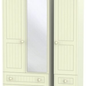 Warwick Cream 3 Door Combi Wardrobe - 1 Mirror