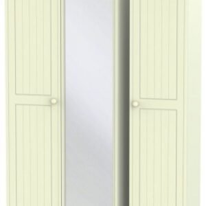 Warwick Cream 3 Door Triple Wardrobe - 1 Mirror