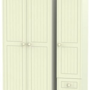 Warwick Cream 3 Door Triple Wardrobe - RHF 2 Drawers