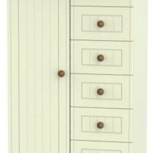 Warwick Cream and Oak 1 Door Midi Wardrobe