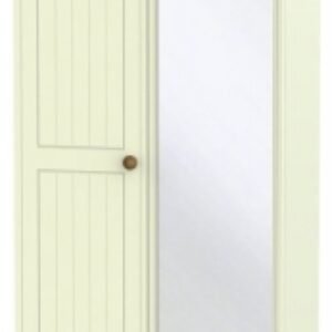 Warwick Cream and Oak 2 Door Tall Wardrobe - 1 Mirror