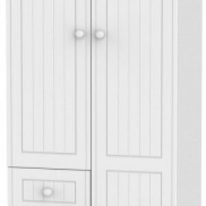 Warwick White 2 Door Combi Wardrobe - 1 Mirror RHF 3 Drawers