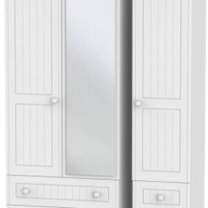 Warwick White 3 Door Combi Wardrobe - 1 Mirror