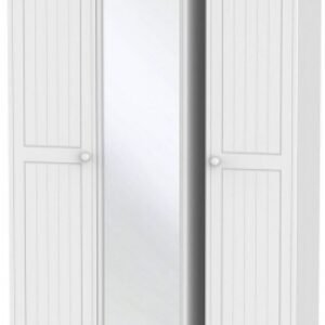 Warwick White 3 Door Tall Triple Wardrobe - 1 Mirror