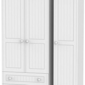 Warwick White 3 Door Triple Wardrobe - LHF 2 Drawers