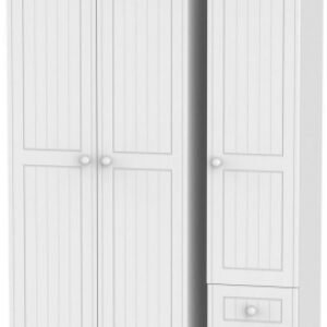 Warwick White 3 Door Triple Wardrobe - RHF 2 Drawers