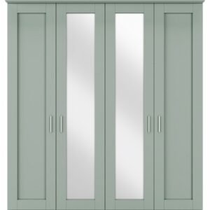 Wiemann Cambridge 200cm Green 4 Door Mirror Wardrobe