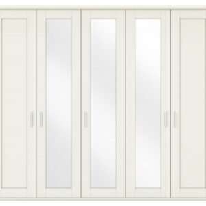 Wiemann Cambridge 250cm White 5 Door Mirror Wardrobe