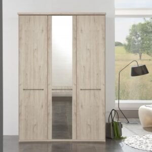 Wiemann Dakar 2 150cm Holm Oak 3 Door Mirror Wardrobe