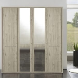 Wiemann Dakar 2 206cm Holm Oak 4 Door Mirror Wardrobe