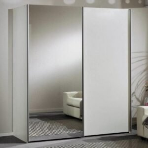 Wiemann Jura 200cm White 2 Door Mirror Sliding Wardrobe