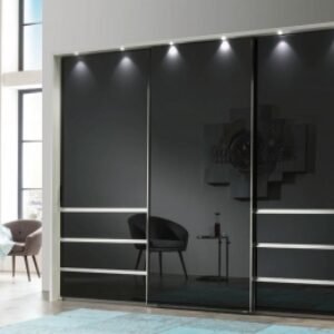 Wiemann Malibu Graphite Glass Front Sliding Wardrobe - Variation Available