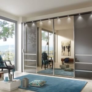 Wiemann Malibu Havana Glass Front Sliding Wardrobe - Variation Available