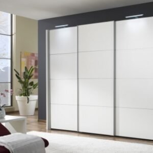 Wiemann Miami 250cm White 3 Door Sliding Wardrobe with 4 Panel