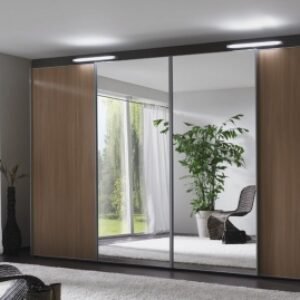 Wiemann Miami 400cm Dark Rustic Oak 4 Door Mirror Wardrobe