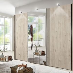 Wiemann Miami2 250cm Holm Oak 3 Door Mirror Sliding Wardrobe