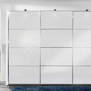 Wiemann Miami2 300cm White Glass 3 Door Sliding Wardrobe