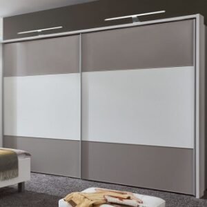 Wiemann Portland 300cm White and Grey 2 Door Sliding Wardrobe