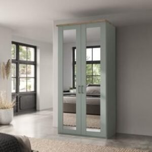 Wiemann Suffolk 100cm Sage Green 2 Door Mirror Wardrobe