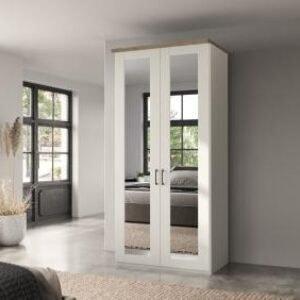 Wiemann Suffolk 100cm White 2 Door Mirrored Wardrobe