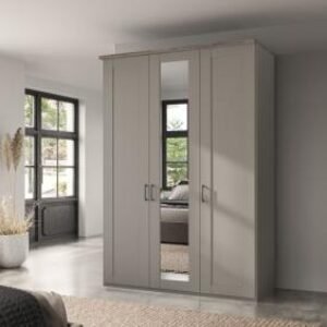 Wiemann Suffolk 150cm Pebble Grey 3 Door Mirror Wardrobe