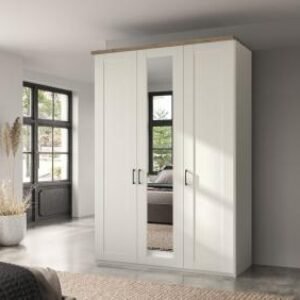 Wiemann Suffolk 150cm White 3 Door Mirror Wardrobe