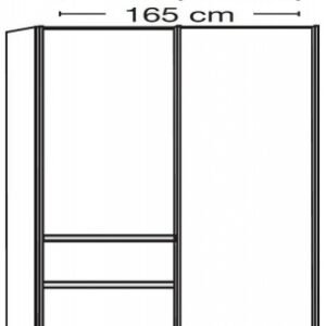 Wiemann VIP Malibu 165cm Oak and White Glass 2 Door Sliding Wardrobe