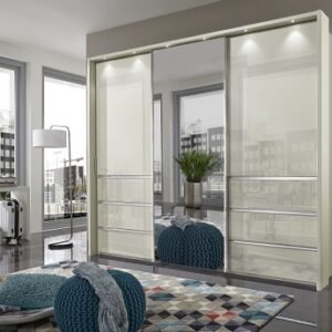 Wiemann VIP Malibu 250cm Champagne Glass 3 Door Combi Sliding Wardrobe