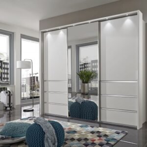 Wiemann VIP Malibu 250cm White 3 Door Combi Sliding Wardrobe