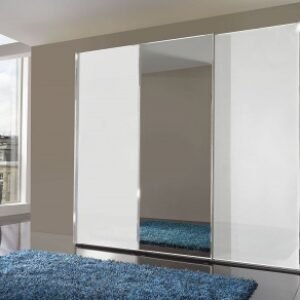 Wiemann VIP Malibu 250cm White 3 Door Mirror Sliding Wardrobe