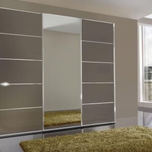 Wiemann VIP Westside 250cm Havana Glass 3 Door Mirror Sliding Wardrobe