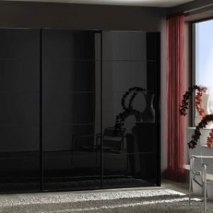 Wiemann VIP Westside 280cm Black Glass 3 Door Sliding Wardrobe