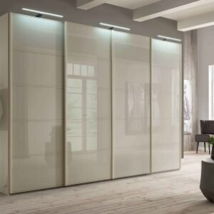 Wiemann VIP Westside 330cm Champagne Glass 4 Door Sliding Wardrobe