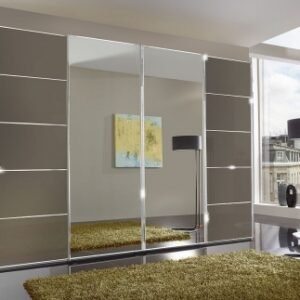 Wiemann VIP Westside 330cm Havana Glass 4 Door Mirror Sliding Wardrobe