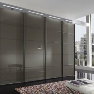 Wiemann VIP Westside 330cm Havana Glass 4 Door Sliding Wardrobe