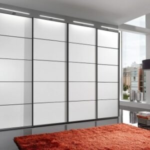 Wiemann VIP Westside 400cm White with Black Trim 4 Door Sliding Wardrobe