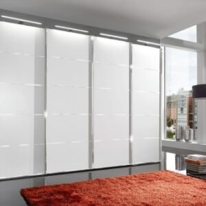 Wiemann VIP Westside 400cm White with Chrome Trim 4 Door Sliding Wardrobe