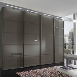 Wiemann Westside Sliding Wardrobe in Havana Glass Front - Variation Available