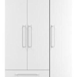 Worcester White 3 Door Tall Triple Wardrobe - LHF 2 Drawers